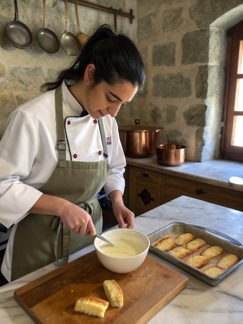 Lead Gelatiere Sofia Bianchi preparing fresh fruit infusions