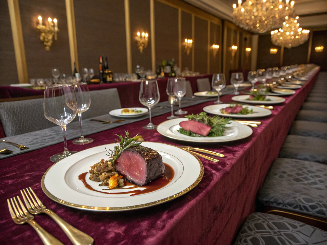 Private dessert event in elegant dining room