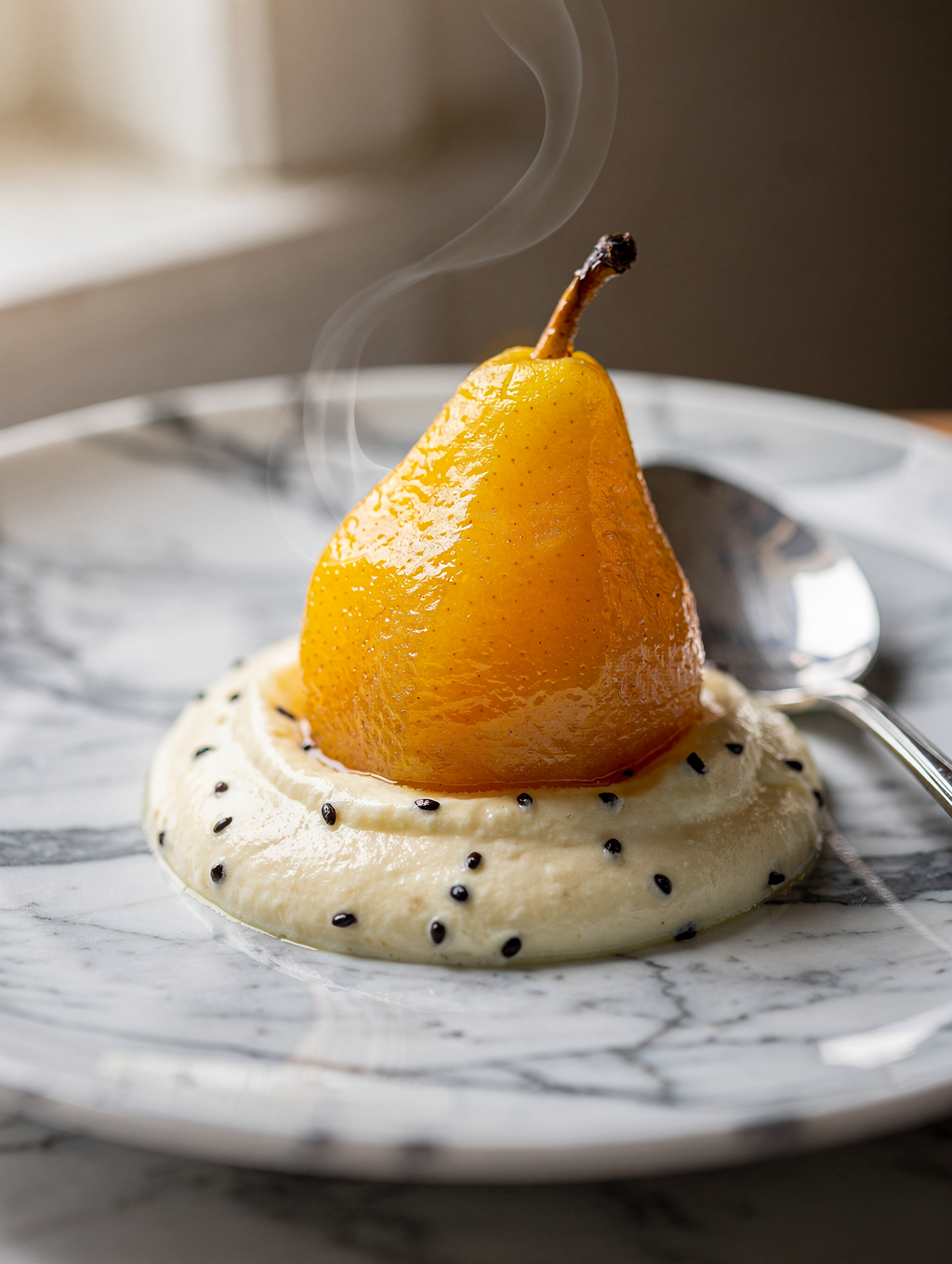 Poached Pear in Vin Santo